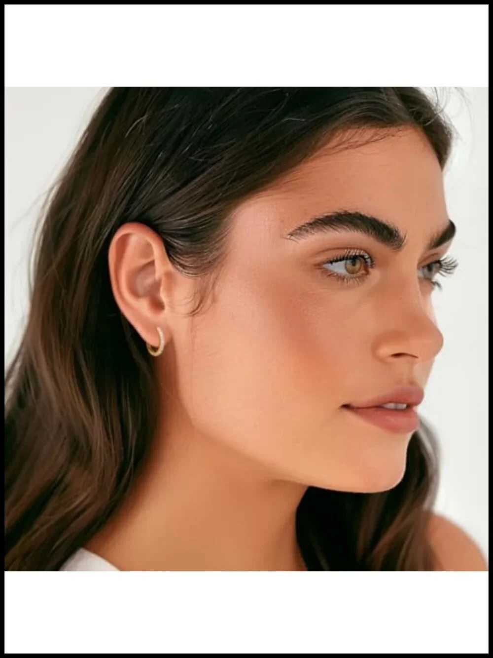 14K Gold Plated Birthstone Huggie Hoop Earrings with Cubic Zirconia for Women